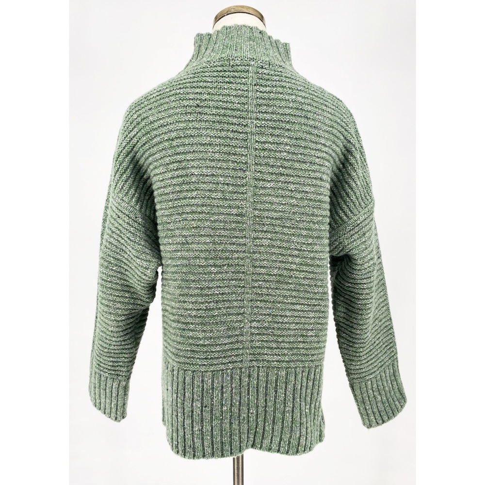 IRELANDS EYE | Iris Funnel Neck Wool-Cashmere Blended Sweater in Green | S - Picture 4 of 14